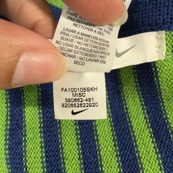 Nike Golf Scarf Striped Navy Green Neck Warmer Y2K Outdoor Winter Sports - Picture 5 of 8